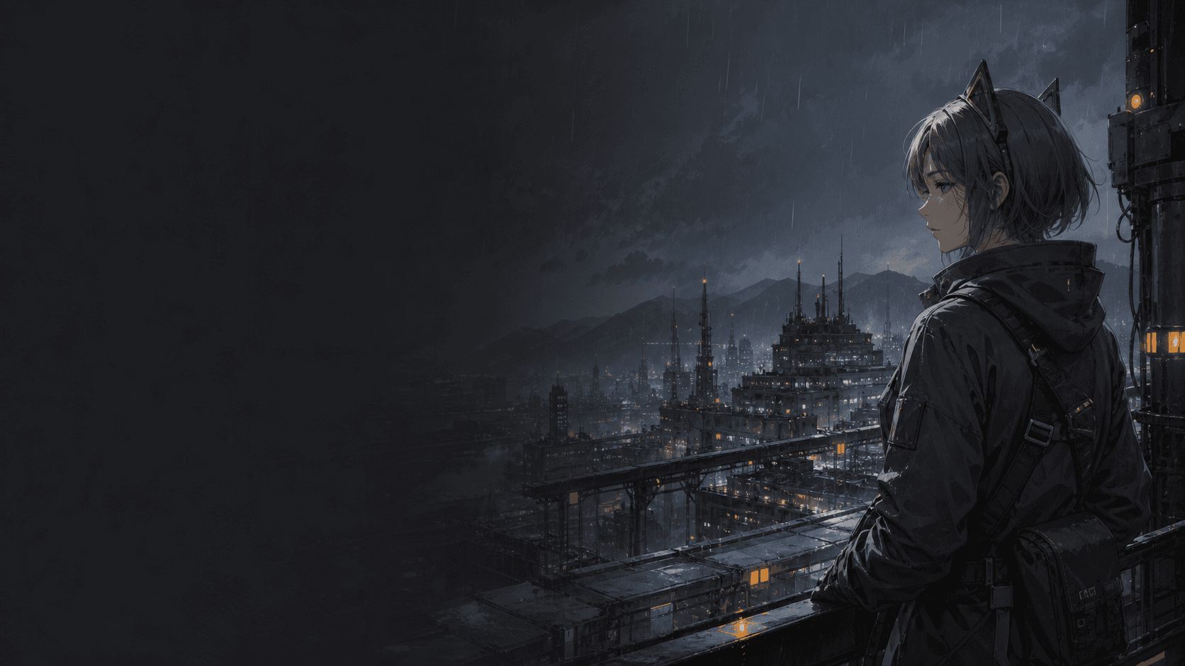 雨夜中的移动城市与驻足远望的原创信使